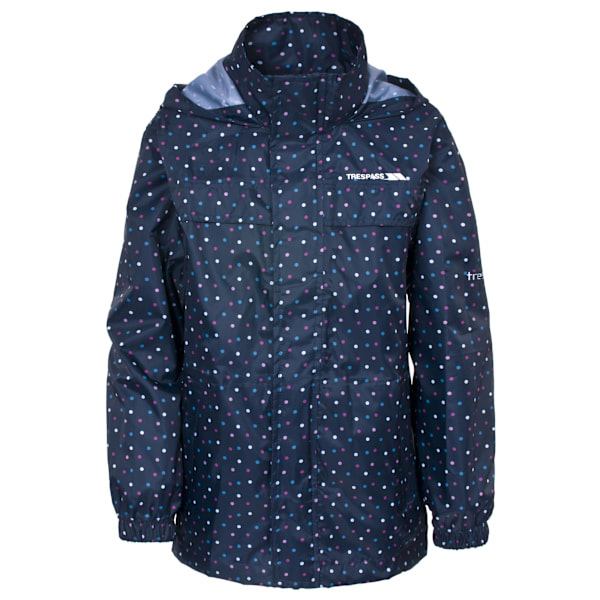 Trespass Barn Unisex Totam Dragkedja Packaway Vattentät Jacka Navy Dot 2/3 Years