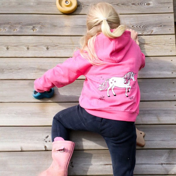 British Country Collection Barnkläder/Barn Dansande Enhörning Hoodi Pink 7-8 Years