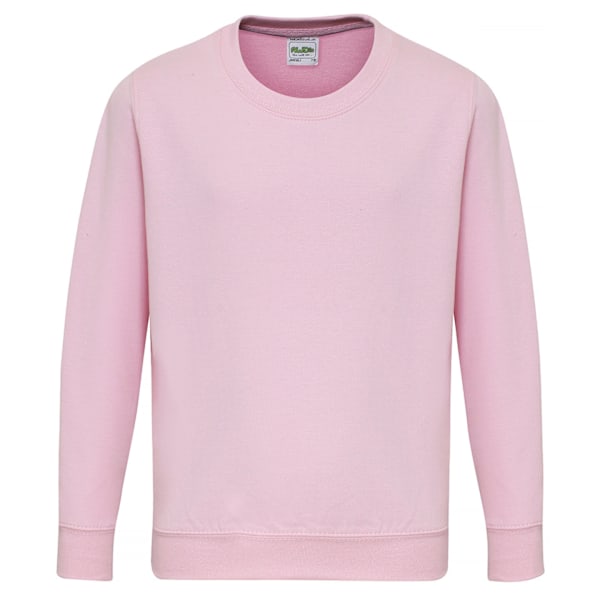 AWDis Just Hoods Barn/Barn Plain Crew Neck Sweatshirt 9-11 Baby Pink 9-11 Years