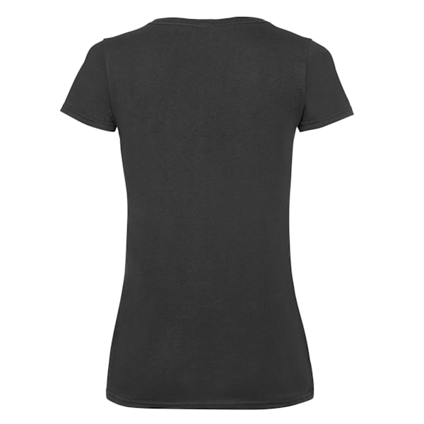 Fruit of the Loom Dam/Dam Valueweight V-hals Lady Fit T-shirt Black 12 UK