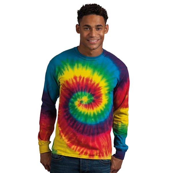 Colortone Vuxen Unisex Långärmad Tie-Dye T-shirt S Regnbåge Rainbow S