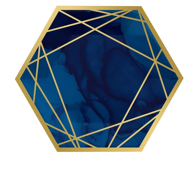 Creative Paper Octagon disponibelt tallrikar (paket med 8) En one size B Blue/Gold One Size