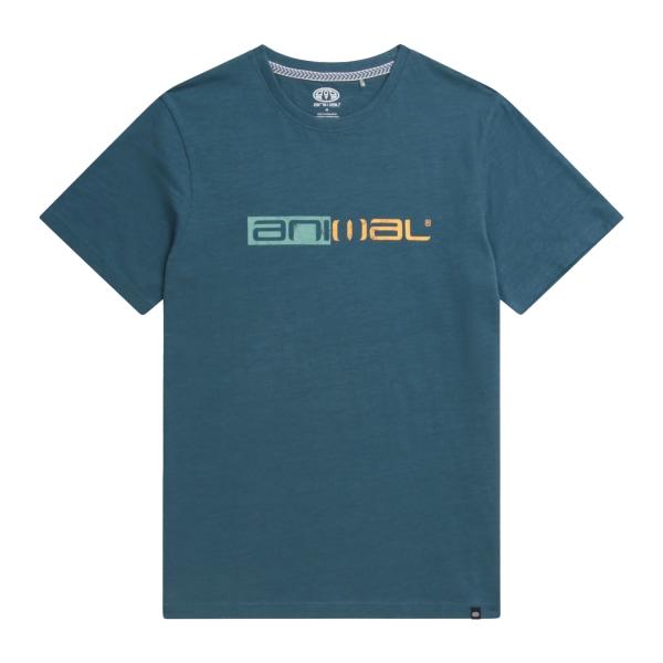 Animal Mens Jacob Distressed Logo Organic T-Shirt XXL Teal Teal XXL