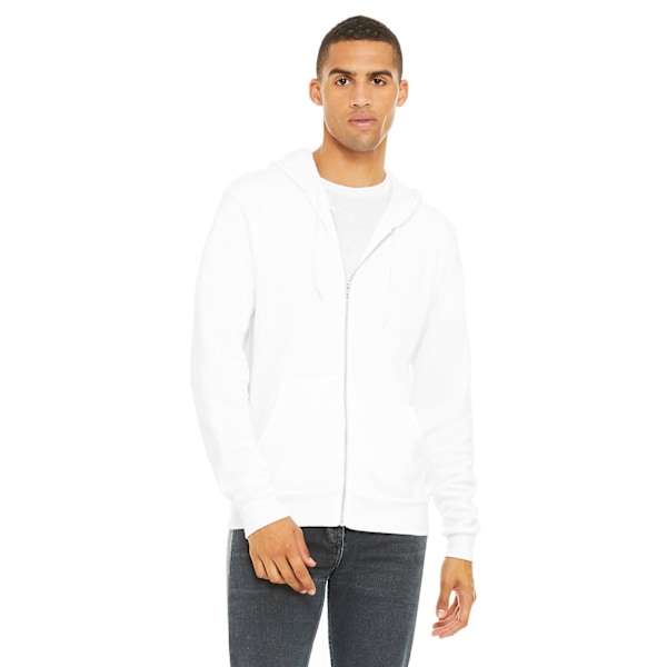 Bella + Canvas Unisex Full Zip Hoodie XS Vit White XS