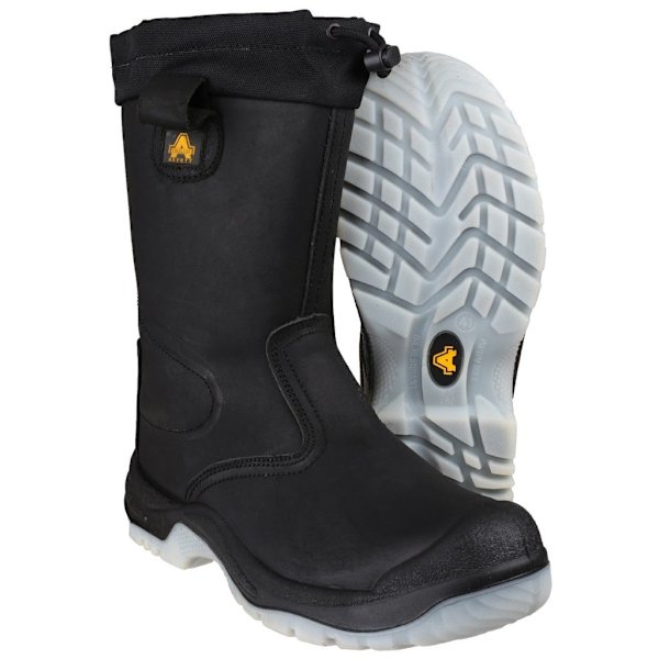 Amblers Steel FS209 Säkerhets Dragkedja / Herr Stövlar / Riggers Säkerhet Black 12 UK