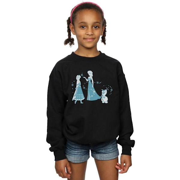 Disney Girls Frozen Magic Snowflakes Sweatshirt 12-13 år Svart Black 12-13 Years