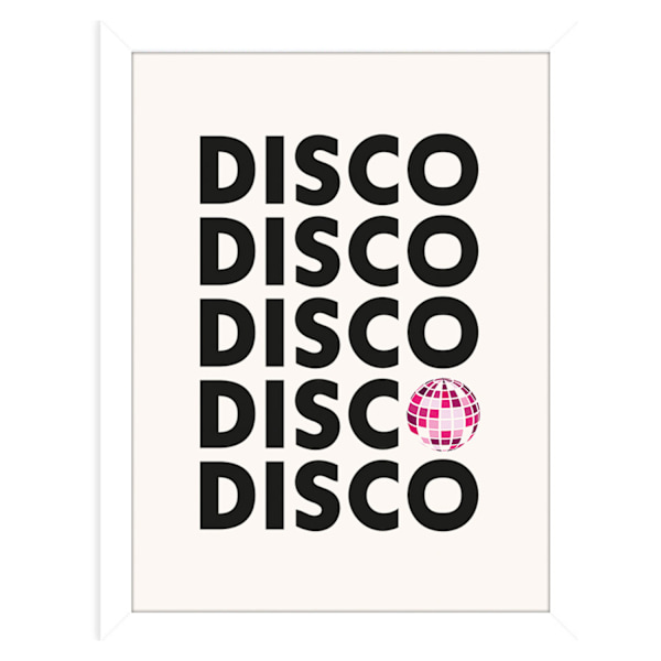 Frankie Kerr-Dineen Vibe / Disco Inramat Tryck Set (2-pack) White 43cm x 33cm