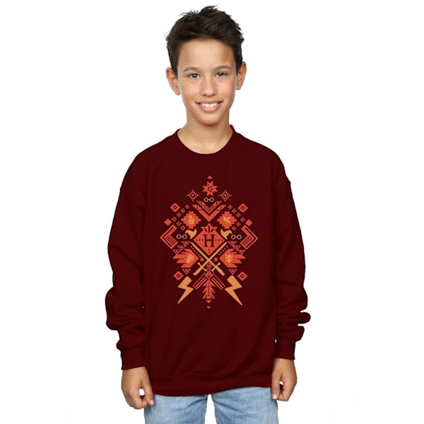 Harry Potter Pojkar Jul Fair Isle Sweatshirt 12-13 År Bu Burgundy 12-13 Years