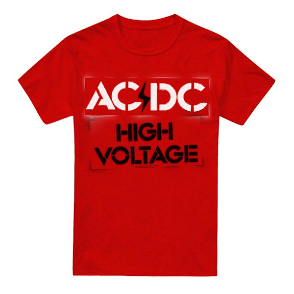 AC/DC Unisex Vuxen High Voltage Stencil T-Shirt XL Röd Red XL
