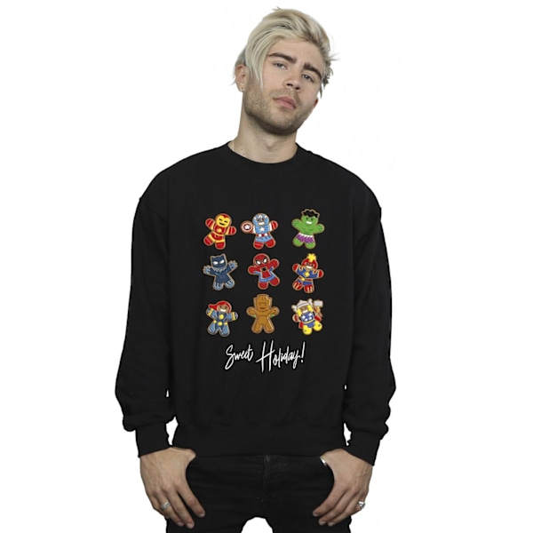 Marvel Mens Gingerbread Avengers Sweatshirt M Svart Black M