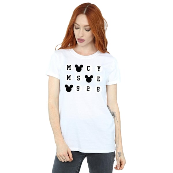 Disney Dam/Damer Mickey Mouse 1928 Cirklar Bomull Pojkvän White XL
