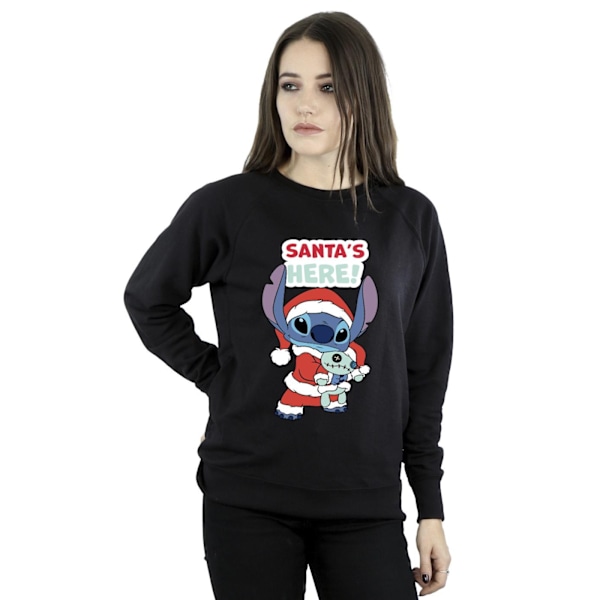 Disney Dam/Kvinnor Lilo & Stitch Santa´s Here Sweatshirt M Bl Black M