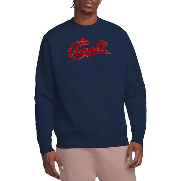 Chevrolet Unisex Vuxen Script Distressed Sweatshirt L Marinblå Navy L