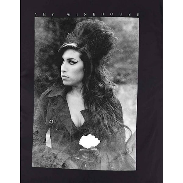 Amy Winehouse Unisex Vuxen Blomporträtt Bomull T-shirt XL Svart Black XL