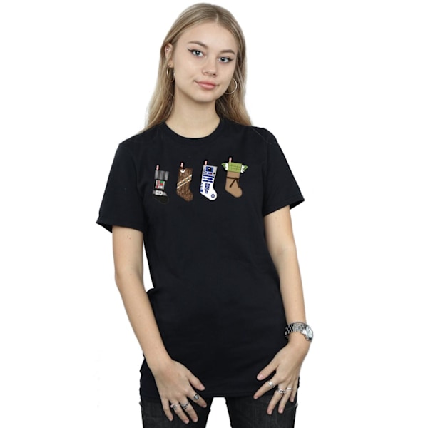 Star Wars Dam/Damer Julstrumpor Bomull Boyfriend T-shirt M Svart Black M