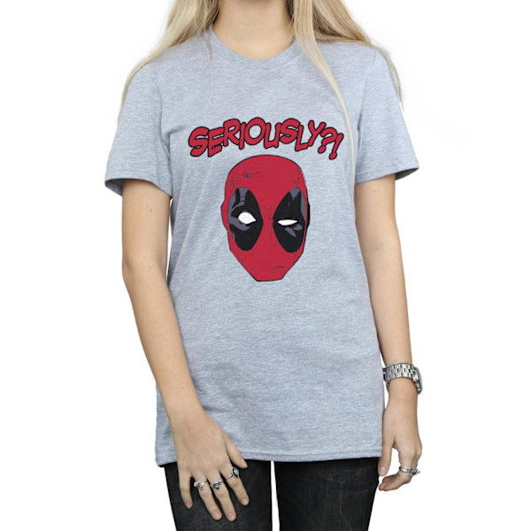 Deadpool Dam/Damer Allvarligt Bomull Pojkvän T-shirt L Spo Sports Grey L