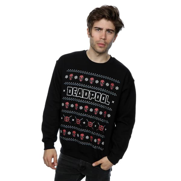 Marvel Herr Deadpool Logotyp Jultröja S Svart Black S