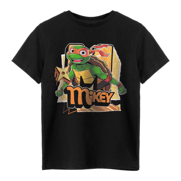 Teenage Mutant Ninja Turtles Barn/Barn Michelangelo Kortärmad T-shirt 5-6 år Svart. Black 5-6 Years
