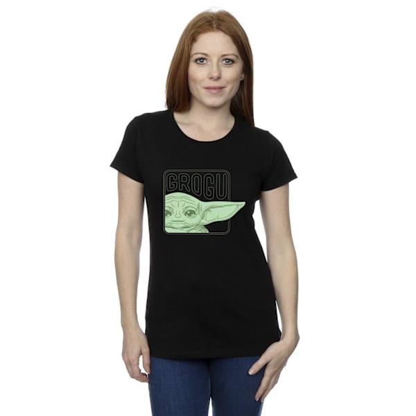 Star Wars Dam/Damer The Mandalorian Grogu Box Bomull T-Shir Black L