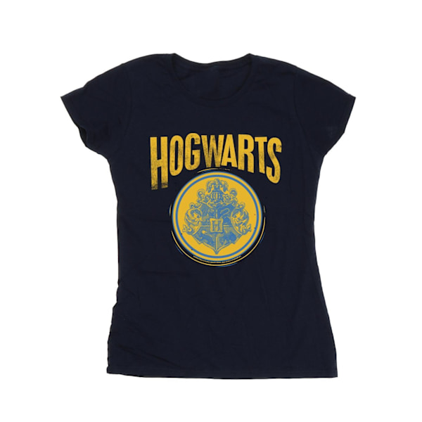 Harry Potter Dam/Kvinnor Hogwarts Cirkel Crest Bomull T-shirt Navy Blue L