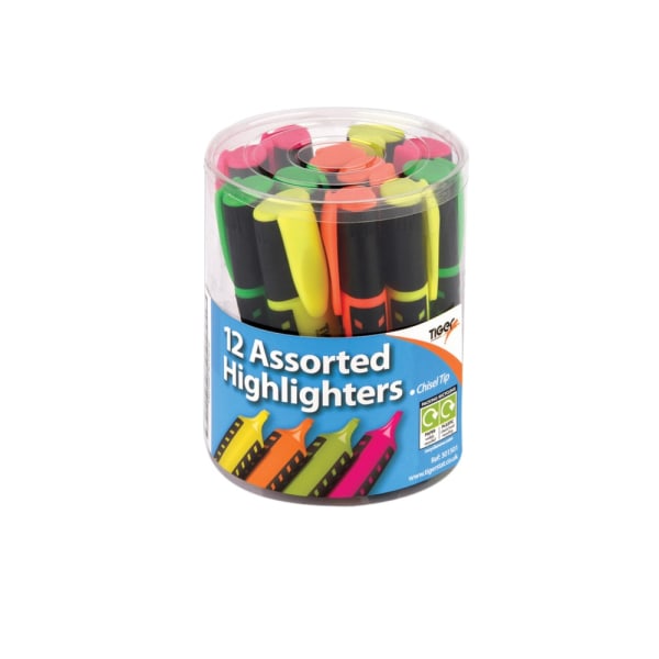 Tiger Stationery Highlighter (Förpackning med 12) One Size Multicoloure Multicoloured One Size