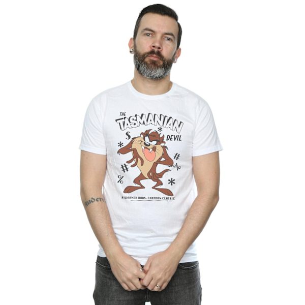 Looney Tunes Herr Tasmanian Devil Vintage Bomull T-shirt XXL Vit White XXL