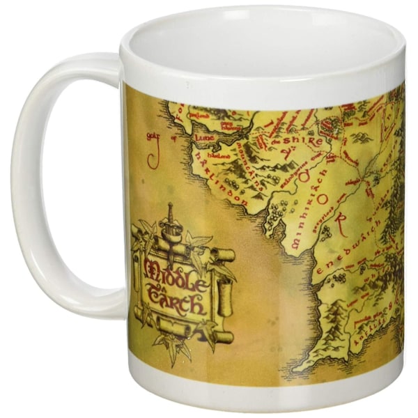 The Lord Of The Rings Middle Earth Mug En Storlek Brun/Vit Brown/White One Size