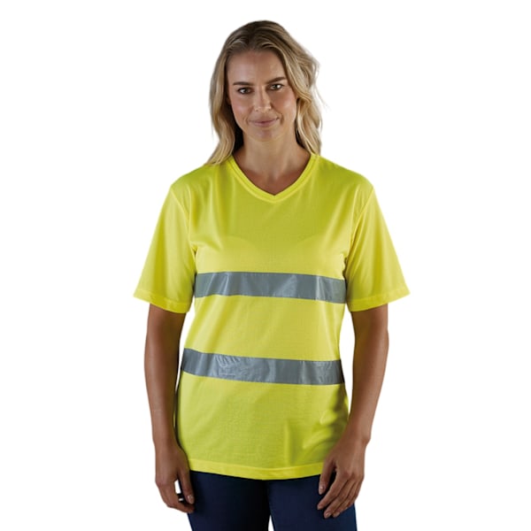 Yoko Hi-Vis lättviktig V-ringad T-shirt L gul Yellow L