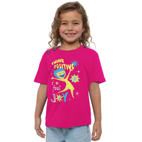 Inside Out 2 Barn/Flickor T-shirt med Positivt Budskap Glädje 5-6 År Fuchsia 5-6 Years