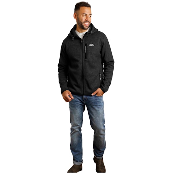 Weird Fish Lockie Bonded Full Zip Hoodie för Herrar 4XL Tvättad Svart Washed Black 4XL