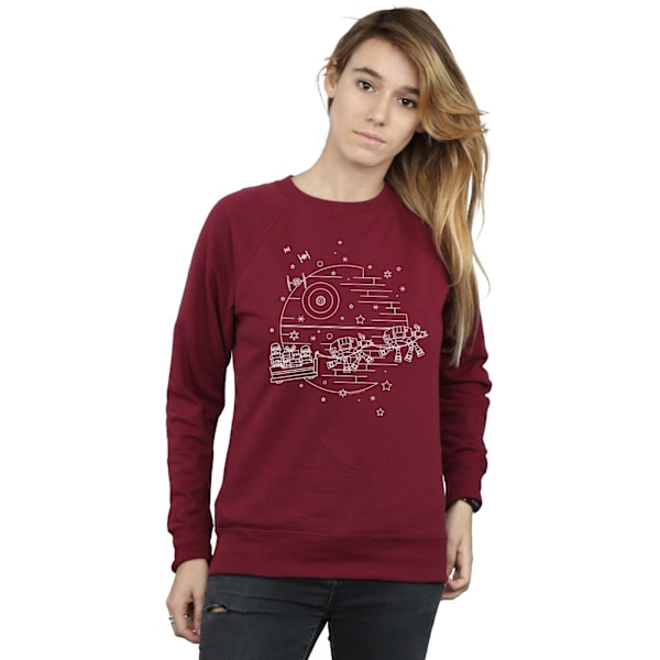 Star Wars Dam/Damer Död Stjärnan Sleigh Sweatshirt L Bourgogne Burgundy L