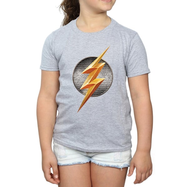 DC Comics Girls Justice League Movie Flash Emblem Bomull T-Shir Sports Grey 9-11 Years