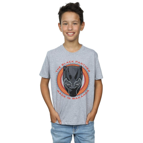 Marvel Boys Black Panther Made in Wakanda Röd T-shirt 7-8 år Sports Grey 7-8 Years