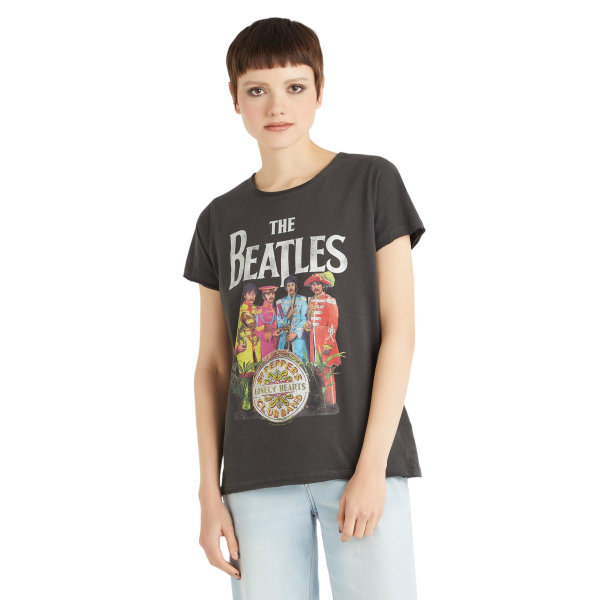 Förstärkt Dam/Dam Sgt Pepper The Beatles T-shirt L Charco Charcoal L