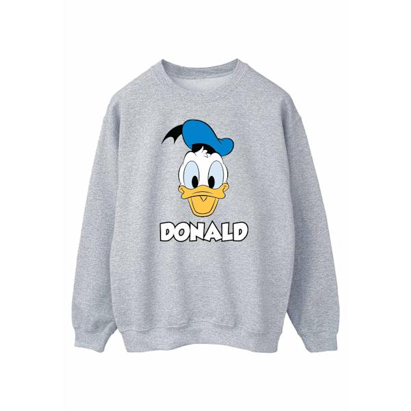Disney Herr Donald Duck Ansikte Sweatshirt L Sports Grey Sports Grey L