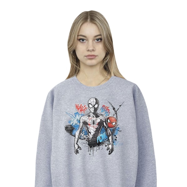 Marvel Womens/Ladies Spider-Man Graffiti Pose Sweatshirt M Heat Heather Grey M