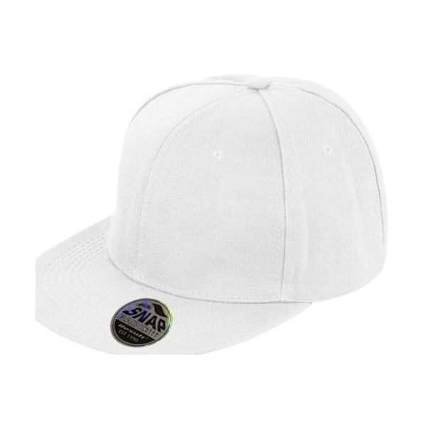 Result Headwear Bronx Original Flat Peak Snapback Cap One Size White One Size
