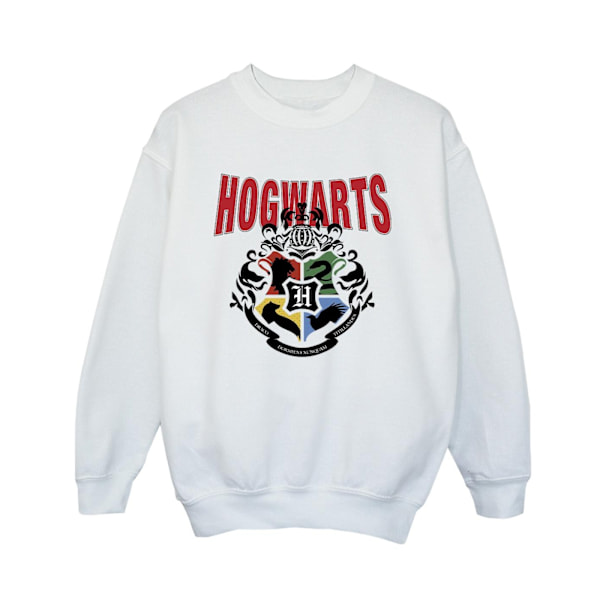 Harry Potter Pojkar Hogwarts Emblem Sweatshirt 7-8 År Vit White 7-8 Years