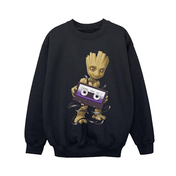 Marvel Boys Guardians Of The Galaxy Groot Cosmic Tape Sweatshirt Black 3-4 Years