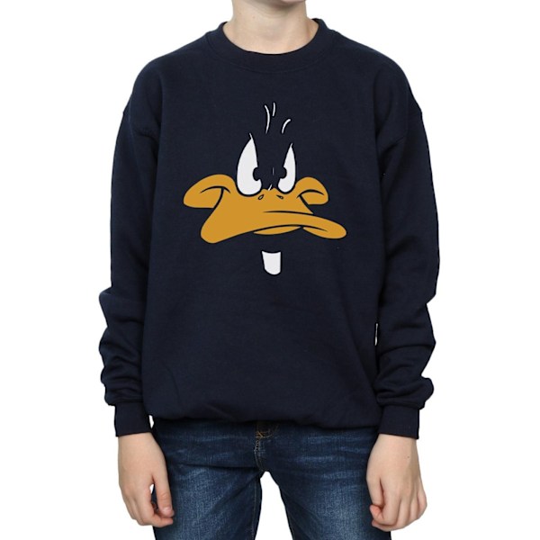 Looney Tunes Boys Daffy Duck Big Face Sweatshirt 7-8 år Svart Black 7-8 Years