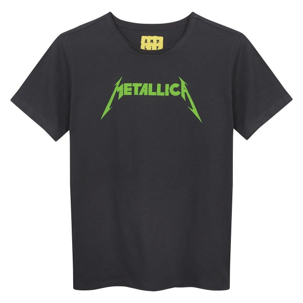 Förstärkt Neon Metallica T-shirt för barn/barn 7-8 år Charc Charcoal 7-8 Years
