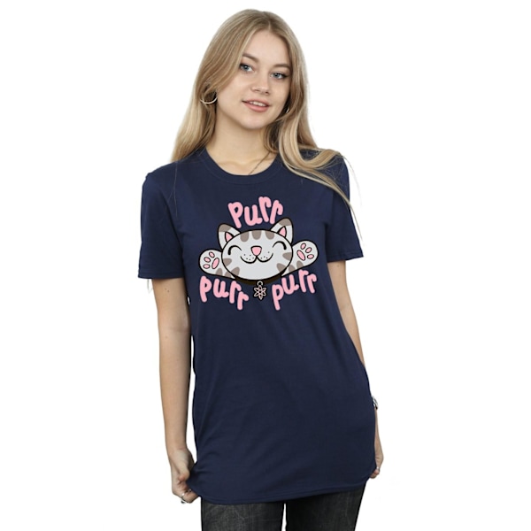 Big Bang Theory Dam/Damer Mjuk Kitty Purr Bomull Boyfriend Navy Blue 3XL