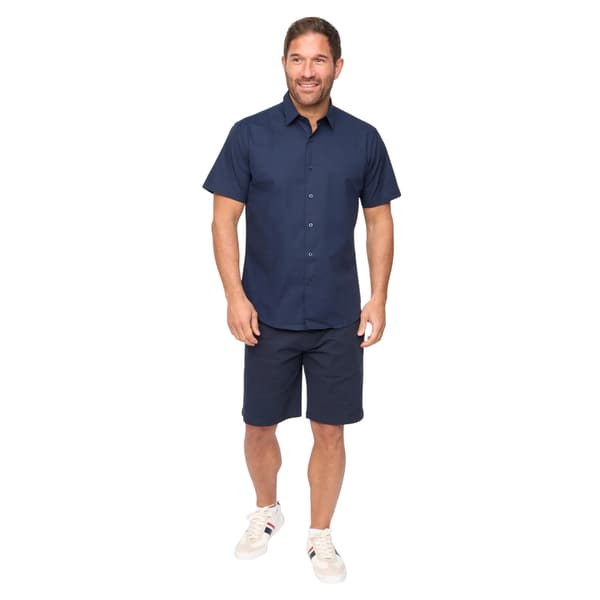 Bewley & Ritch Herr Daymeson Kortärmad Skjorta (2-pack) M Navy/Light Blue Print M