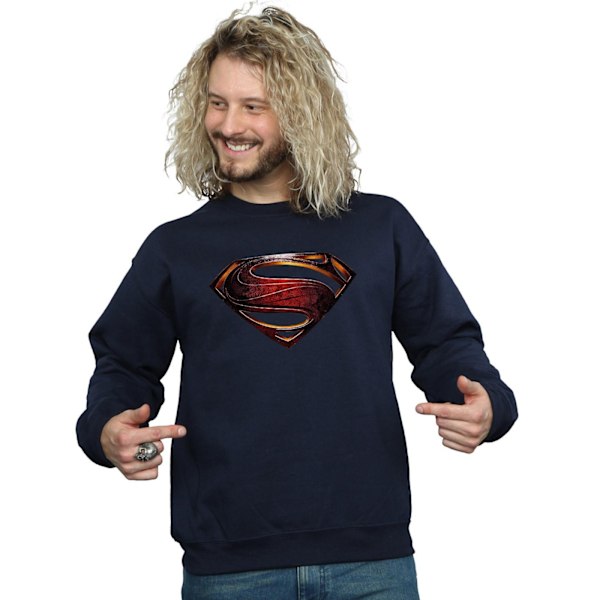 DC Comics Justice League Movie Superman Emblem Sweatshirt för män Navy Blue M