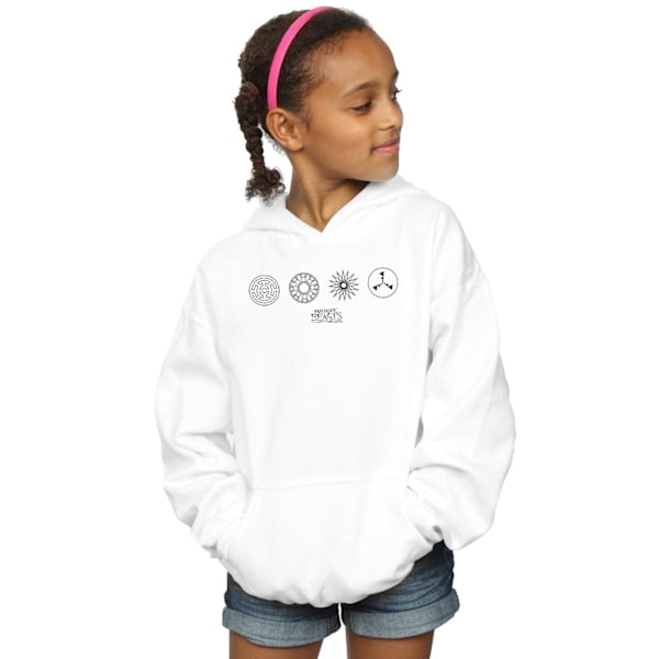 Fantastiska vidunder Girls Circular Icons Hoodie 9-11 år Vit White 9-11 Years