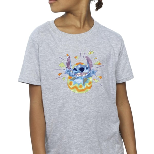 Disney Flickor Lilo & Stitch Knäckande Ägg Bomull T-shirt 12-13 År Sports Grey 12-13 Years