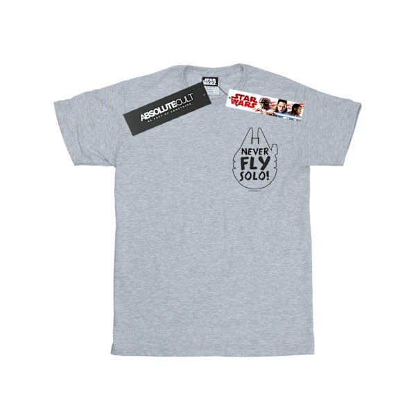 Star Wars Boys Never Fly Solo T-shirt 5-6 år Sports Grey Sports Grey 5-6 Years