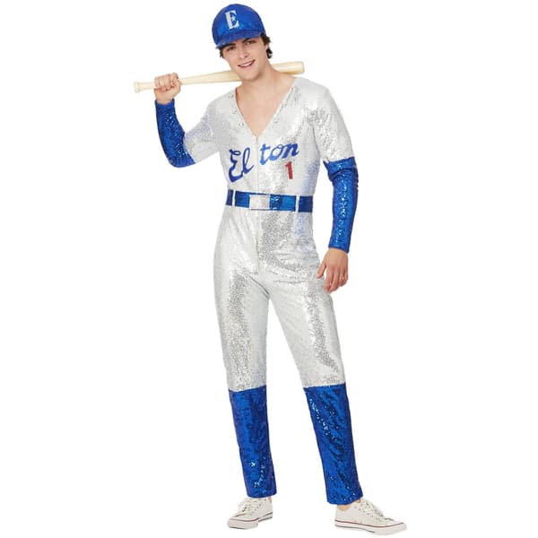 Elton John Herr Deluxe Paljettkostym Set S Blå/Silver Blue/Silver S