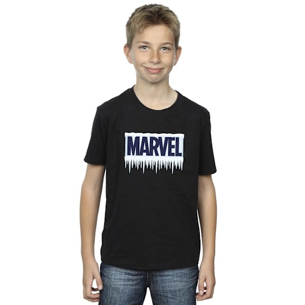 Marvel Boys Icicle Logo T-Shirt 5-6 år Svart Black 5-6 Years