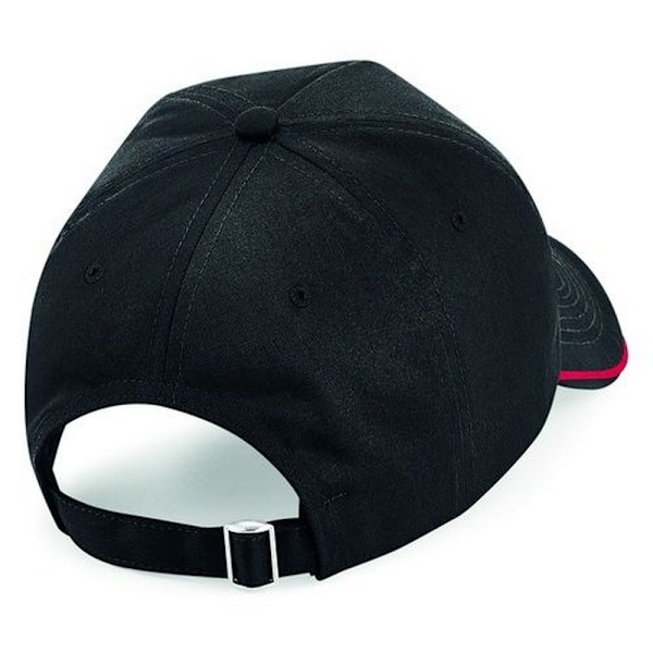 Beechfield Vuxen Unisex Authentic 5 Panel Piped Peak Cap One S Black/Classic Red One Size